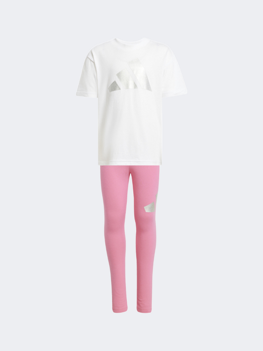 Adidas Glam Little-Girls Sportswear Set White/Silver/Pink