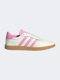 Adidas بريكنيت سليك حذاء رياضي نسائي أبيض/بلِس بينك
