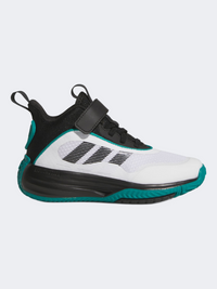 حذاء كرة سلة للأولاد Adidas Ownthegame 3.0 أبيض/أسود/تركوازي
