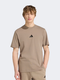 تيشيرت رجالي من Adidas Essential Small Logo بلون كاكي/أسود