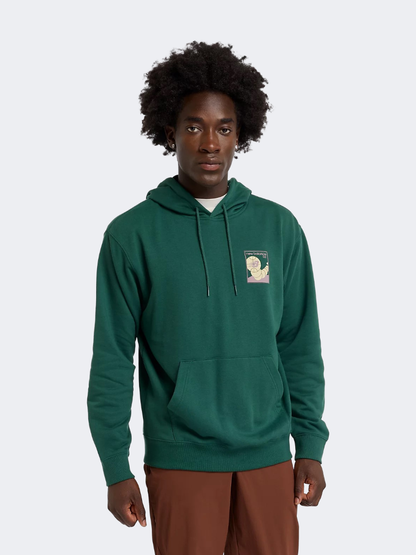 New Balance French Terry Relaxed 550 Men Lifestyle Hoody Nightwatch Green