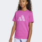 Adidas Animal-Print Graphic Kids-Girls Sportswear T-Shirt Purple