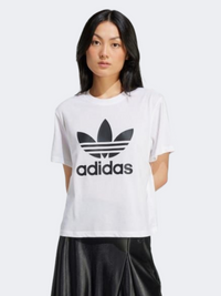 تيشيرت نسائي Adidas Adicolor Trefoil Boxy Originals أبيض