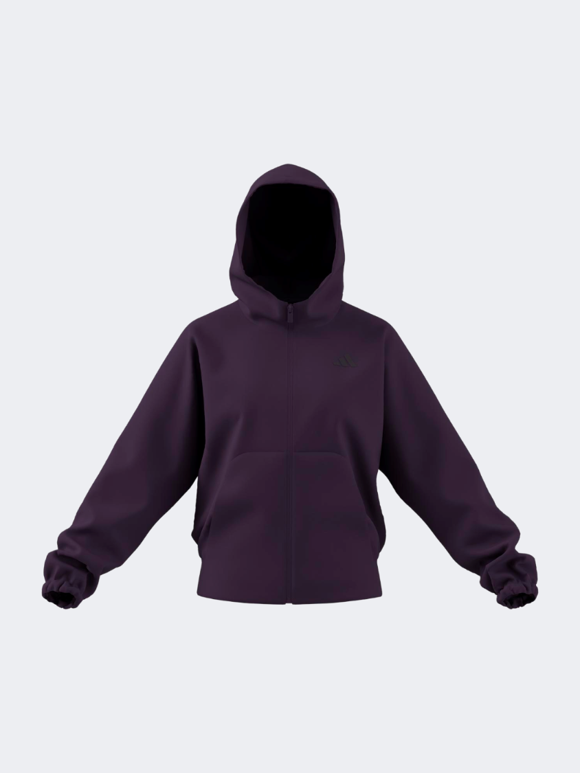 Adidas Future Icons Full Zip Women Sportswear Hoody Purple
