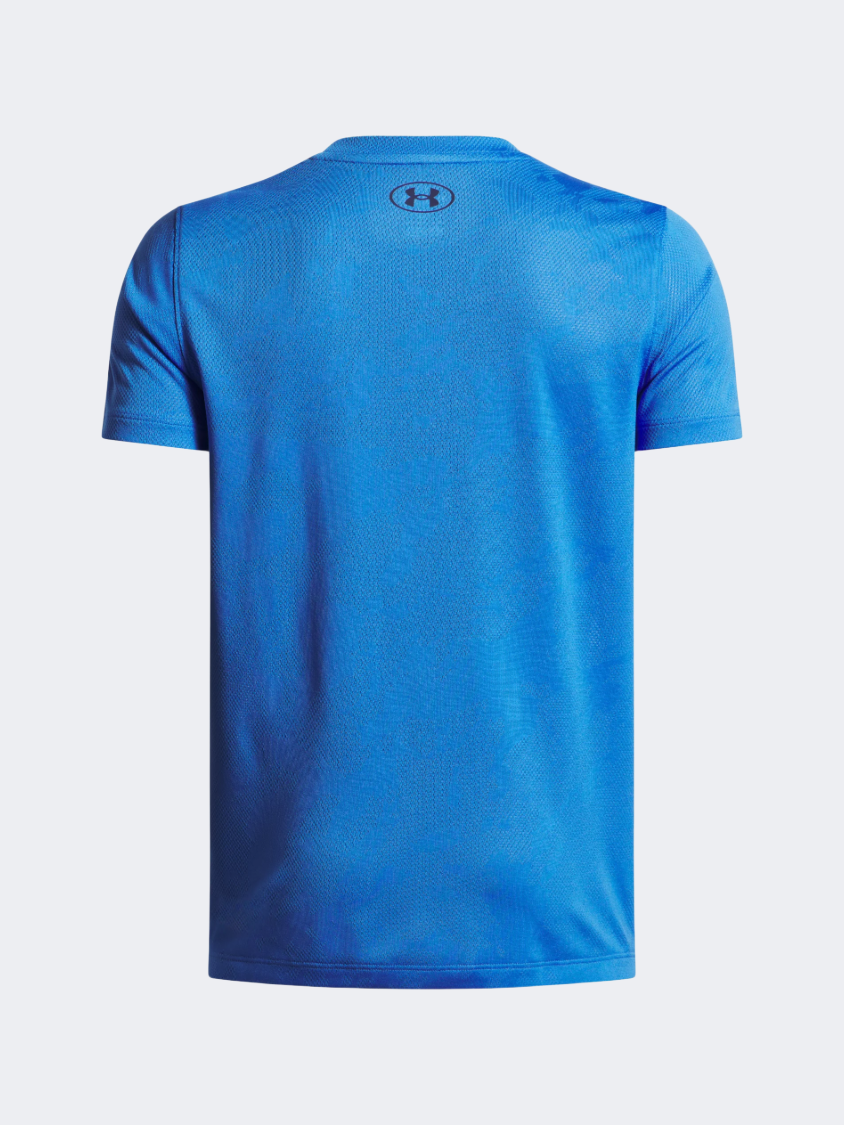 Under Armour Tech Vent Jacquard Boys Training T-Shirt Blue Atlantis