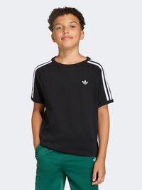 تيشيرت Adidas 3 Stripes اورجينال للأولاد - أسود/أبيض