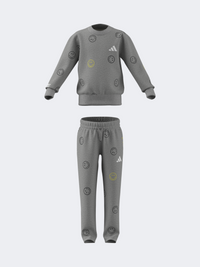 طقم رياضي للأولاد الصغار Adidas X Smiley World Summerset رمادي ميلانج/أبيض
