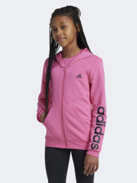 هودي رياضي بناتي Adidas Linear ماجنتا/أسود
