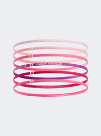 طقم 6 رباطات Lifestyle للبنات Under Armour Mini Elastic برايم بينك/أبيض