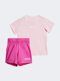 طقم بيبي-بنات Essentials Lin من Adidas ملابس رياضية وردي فاتح/أبيض