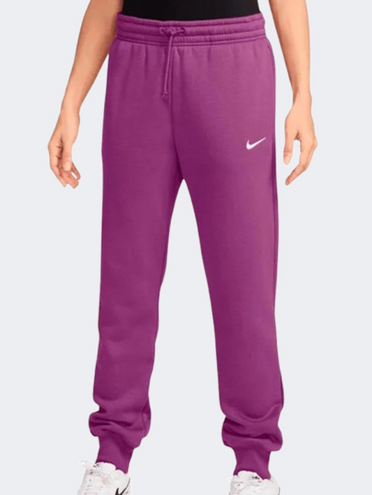 Nike Sportswear Phoenix Fleece Mid Rise Women Lifestyle Pant Hot Fuchsia/Sail