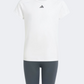طقم ملابس رياضية للأطفال-بنات Adidas Essentials 3 Stripes أبيض/كربون