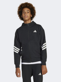 هودي رياضي للأطفال للجنسين Future Icons 3 Stripes من Adidas باللونين الأسود/الأبيض