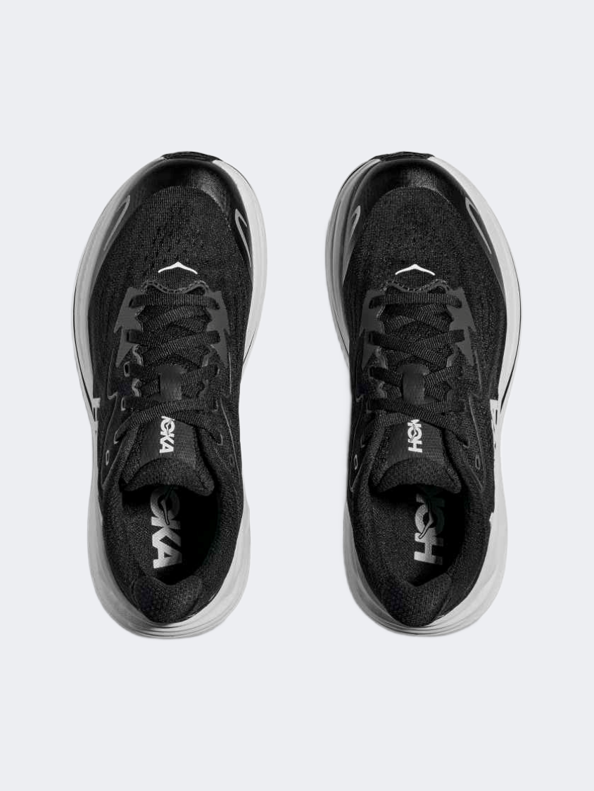 حذاء جري للأولاد Hoka Clifton 10 Gs باللون الأسود/الأبيض