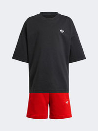 طقم أولاد صغار Disney Mickey Mouse Original من Adidas أسود/أحمر سكارليت أفضل