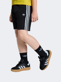 شورت Originals أسود للأطفال من Adidas بثلاثة خطوط، للجنسين