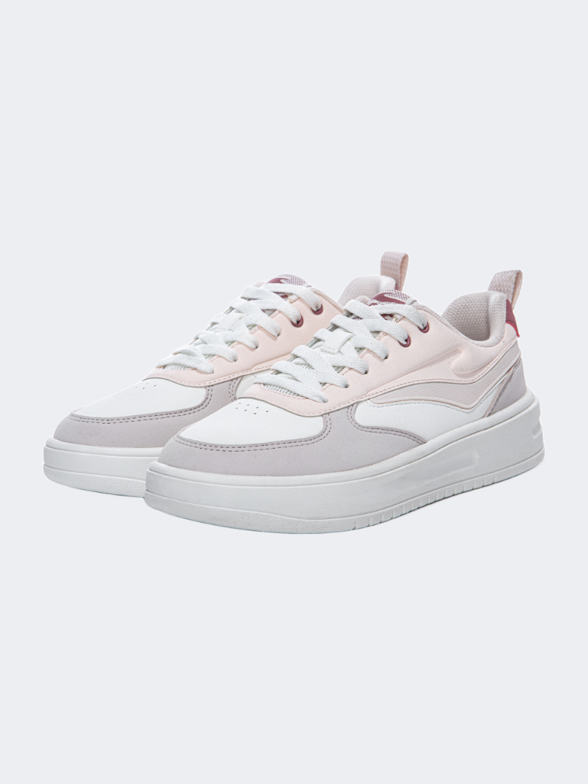 Erke Skateboard Women Lifestyle Shoes White/Grey/Pink