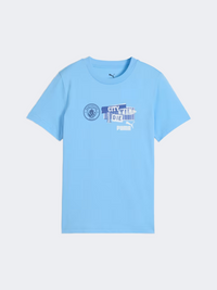 Puma Manchester City Boys Football T-Shirt Blue