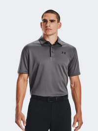 بولو لايف ستايل رجالي Under Armour Tech بأكمام قصيرة جرافيت/أسود
