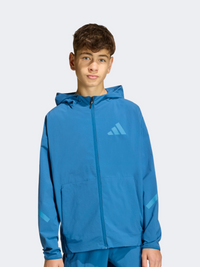 تراك توب رياضي أولاد Adidas Z.N.E. Woven Travel Cover Up Dusky Petrol