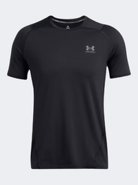 تيشيرت تدريب رجالي Under Armour Heatgear Fitted Graphic أسود/كاستلروك