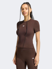 Adidas Essentials Polyester Short Sleeve Women Original T-Shirt Aurora Coffee