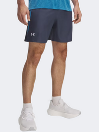 شورت ركض رجالي Launch بطول 7 إنش من Under Armour باللون الرمادي/الأزرق/عاكس