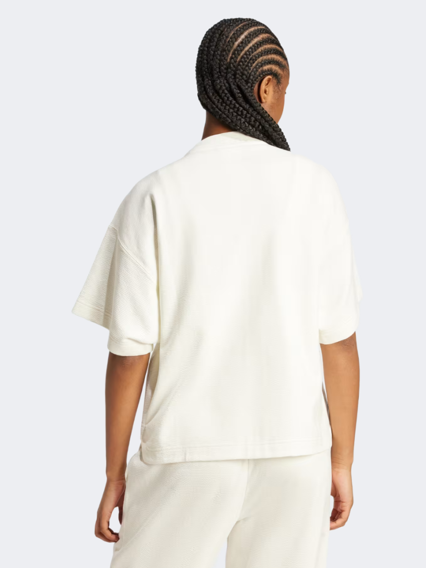 Adidas All Szn Cloud Jersey Full-Zip Women Sportswear Shirt Off White