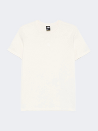 تي شيرت نسائي مريح لايف ستايل بشعار The North Face لون أبيض كثيب