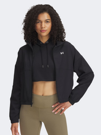 Under Armour رايفال ووفن جاكيت لايف ستايل للنساء أسود