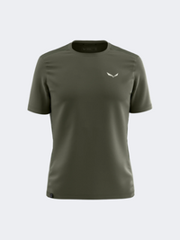 تيشيرت هايكنغ رجالي Salewa Puez Merino Hybrid أخضر باهت
