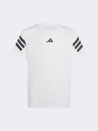 Adidas Sport Icons 3 Stripes Kids-Boys Sportswear T-Shirt White/Black