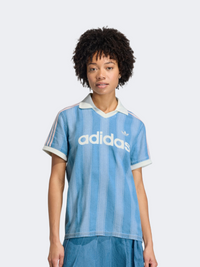 تيشيرت نسائي من Adidas دينم لكرة القدم Original بلون إنديغو دينم