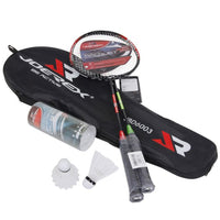 مضرب تنس الريشة Joerex مضربين + 3 ريشات مضرب تنس الريشة أحمر وأخضر