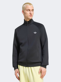 جاكيت تراك توب رجالي من Adidas Trefoil Essentials Spacer اورجينال باللون الأسود