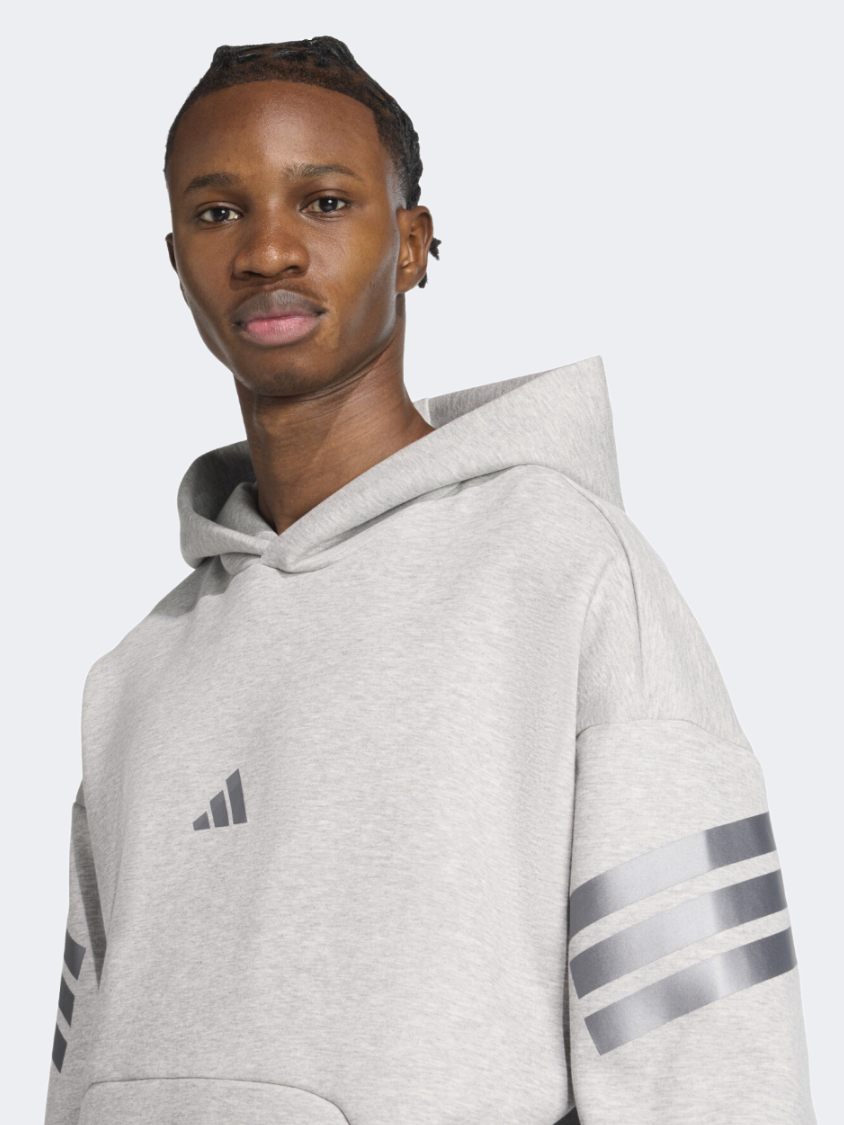 Adidas Future Icons 3-Stripes Men Sportswear Hoody Grey Heather