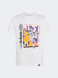 Adidas Messi Fun Graphic Kids-Boys Football T-Shirt White