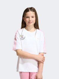 تيشيرت أصلي بنات Adidas Disney Loose Batwing أبيض