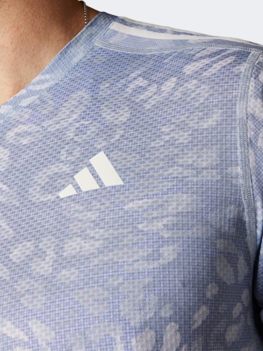 Adidas Own The Run Climacool 3-Stripes Men Running T-Shirt Grey/Violet Tone
