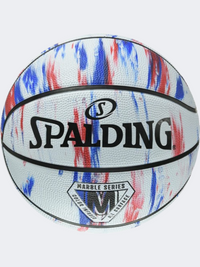 Spalding Marble Series Basketball Ball White /Blue/Red