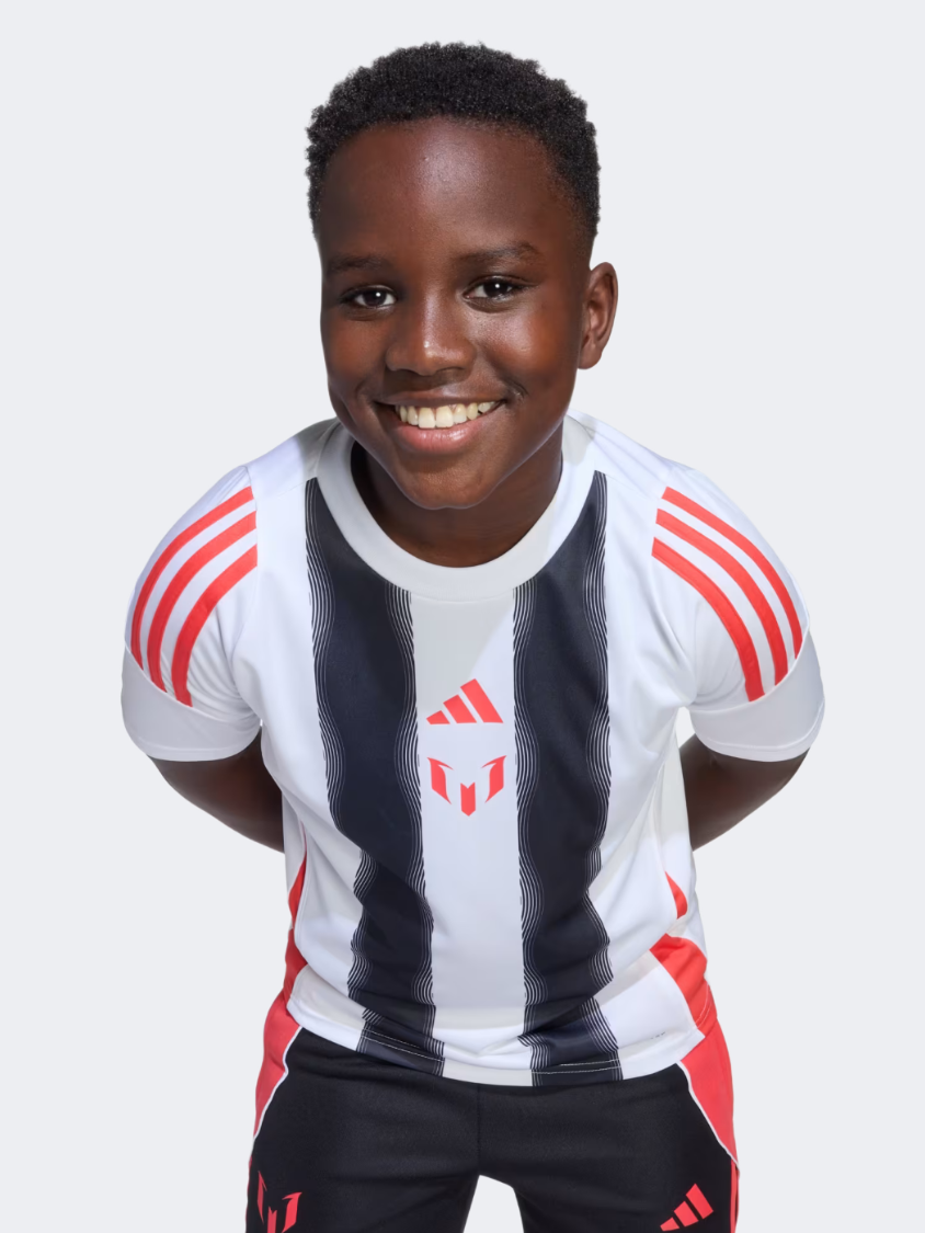 Adidas Messi Training Jersey Kids-Boys Football T-Shirt White/Red