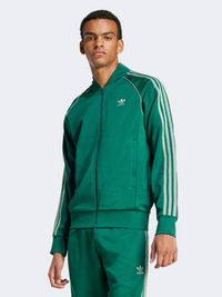 Adidas جاكيت رياضي رجالي Adicolor Classics Sst Original أخضر/أخضر فضي