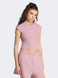 Adidas Kit Small Logo Women Sportswear T-Shirt Magic Mauve