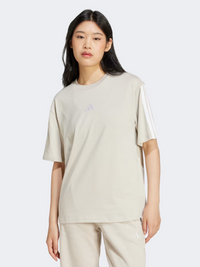 Adidas Essentials 3 Stripes Boyfriend Women Sportswear T-Shirt Wonder Alumina/White