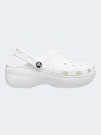 صندل Crocs كلاسيك بلاتفورم للنساء أسلوب حياة أبيض