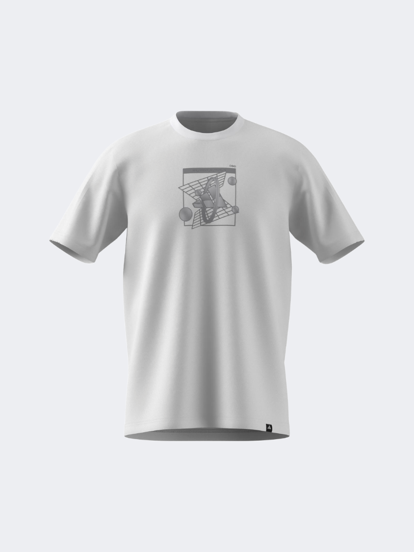 Adidas Retro Futurism Graphic Men Sportswear T-Shirt White