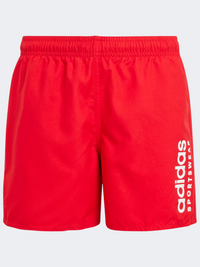 شورت سباحة أولاد صغار Adidas Essentials Logo Classic أحمر