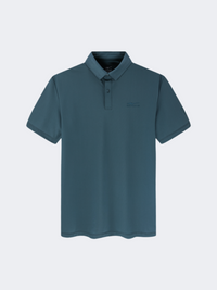 إركي بولو تنس رجالي بياقة صغيرة وأكمام قصيرة باللون الأخضر الجزيرة