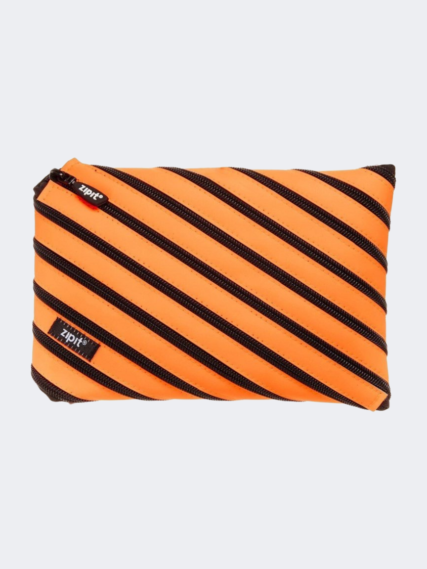 Zipit Neon Jumbo Pouch Clip Back To School Pencil Case Orange