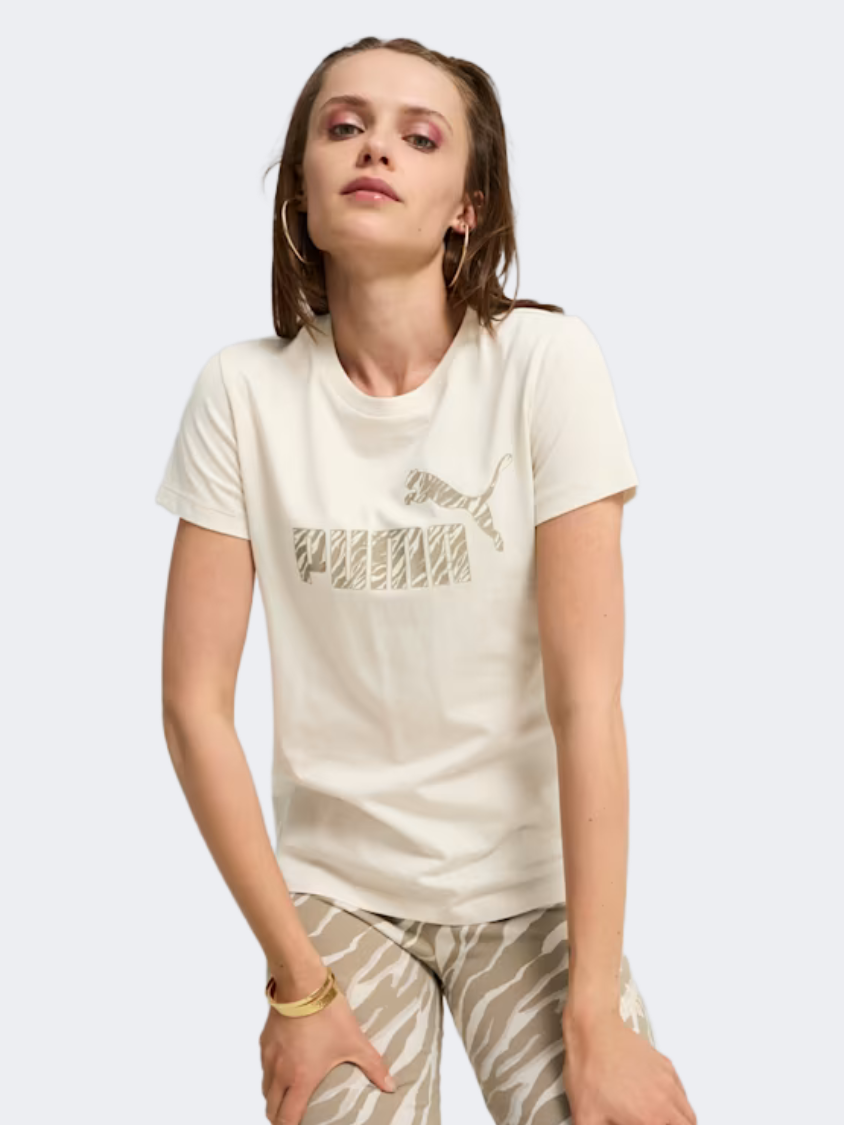 Puma Essentials Animal Women Lifestyle T-Shirt Yellow